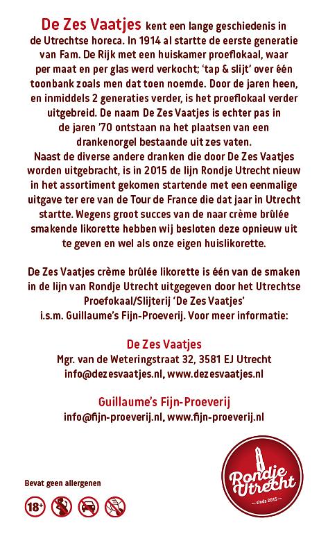 Fles De Zes Vaatjes likorette Rondje Utrecht