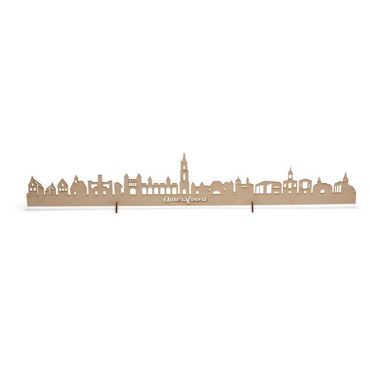 Amersfoort skyline horizontaal in hout of acryl in de kleuren rood wit of zwart