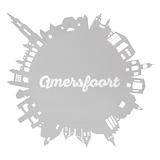 Amersfoort skyline rond in triplex hout of acryl in de kleuren rood, wit, zwart 