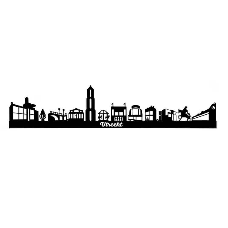 Utrecht skyline horizontaal in acryl in de kleur zwart