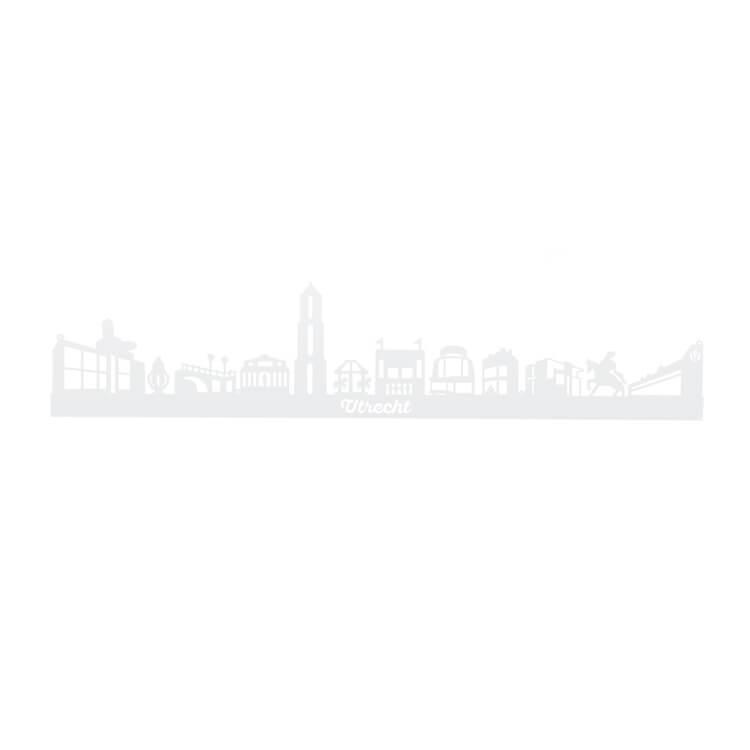 Utrecht skyline horizontaal in acryl in de kleur wit