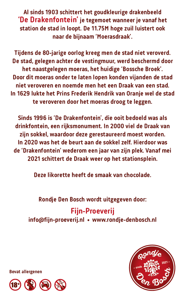 Fles De Drakenfontein Rondje Den Bosch Ontdek de smaak van Den Bosch
