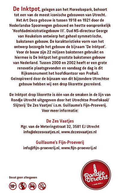 Sint Maarten Koffie likorette Rondje Utrecht, Ontdek de smaak van Utrecht Miniatuur Rondje Utrecht likorette likeur Werkspoor Spoorpunt, Makke Jannen Kastanje, Sint Maarten Koffie, Leugenaarsbank Mokka, Gerrit Rietveld Beukennoot, Cupfighters Kersen, De Inktpot Drop, Oudegracht Chocolade, Piekenkermis Nougat, Verborgen RijkDOM Karamel, Vrolijke noot Hazelnoot, De Zes Vaatjes Crème Brulée Fijn-Proeverij Rondje Nederland