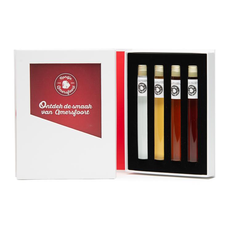 Deze proefset  bevat 4 miniaturen alle smaken uit de serie van Rondje Amersfoort.

Keientrekkers
Muurhuizen
Onze Lieve Vrouwetoren
Koppelpoort